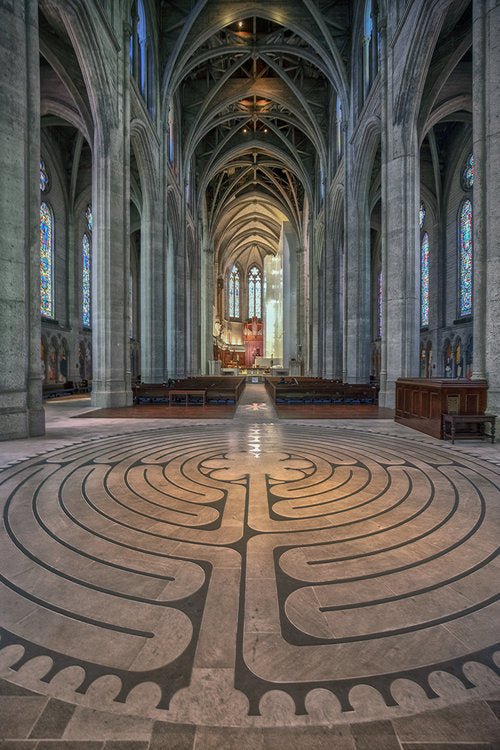 Colgante Doble Pequeño, Catedral Chartres: Rosetón Fachada & Laberinto. Geometría Sagrada