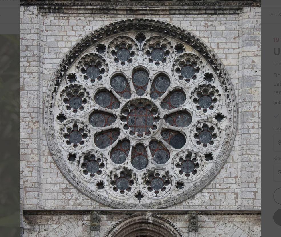 Colgante Doble Catedral Chartres: Rosetón Fachada & Laberinto. Geometría Sagrada