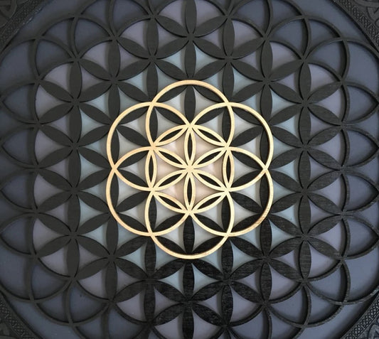 Mandala Geometría Sagrada Flor de la Vida Negro